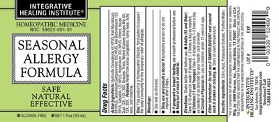 1oz Bottle Label (Seasonal Allergy Formula 1oz Bottle Label)